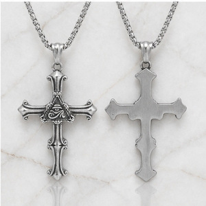Yunnique – collier avec pendentif croix en acier inoxydable pour hommes, Design géométrique rétro Punk, JD215 - Product Image 2