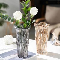 Vase en verre de couleur unie, style moderne et luxueux, simple et transparent, pour la décoration de la maison, centre de table