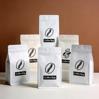 Sachet d'emballage personnalisé imprimé 250G pour café en grains et thé, avec fond plat, valve et fermeture éclair