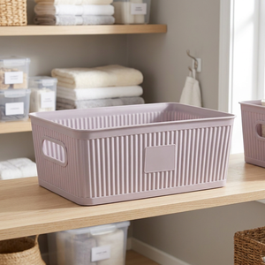 Cestas de Almacenamiento de Plástico con Asas, Organizador Rectangular Multiusos - Product Image 3