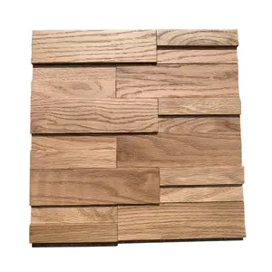 300x300mm iroko كامل خشب متين 3d ألواح للحائط