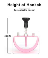 Vente chaude Écologique joli Style Tube Unique Rose Couleur Narguilé Ensemble Narguilés Pour La Fête Bar De Fumer