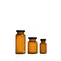Flacons en verre pharmaceutiques pour injection de 2 ml, 3 ml, 5 ml, 6 ml, 7 ml, 8 ml, 10 ml, sérigraphie OEM, bouchon en caoutchouc, vente en gros de flacons vides