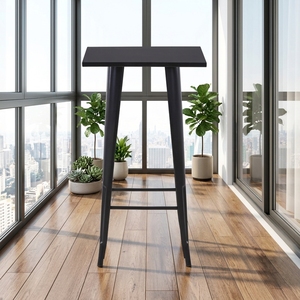 <span class=keywords><strong>Table</strong></span> de <span class=keywords><strong>bar</strong></span> <span class=keywords><strong>carrée</strong></span> en métal, style vintage, pour restaurant, construction en acier durable, style décontracté et tendance. - Product Image 4