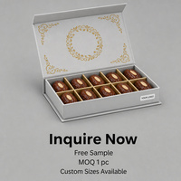 Boîte cadeau magnétique géométrique en feuille d'or avec insert à dix compartiments, impression personnalisée pour les dates et les fêtes, vente en gros et au détail