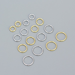 Simple Classic <b>Solid</b> Endless <b>Hoop</b> <b>Earrings</b> in 925 Sterling <b>Silver</b> with 18K Gold Plating - Product Image 3