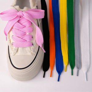 Lacets de chaussures en gros, lacets plats en polyester de 2 cm de large, lacets personnalisés pour baskets, lacets imprimés avec logo - Product Image 1