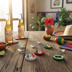 Mexique Bière Bouchon Porte-clés Logo Personnalisé 4 "Silicone Souple PVC Métal 300PCS 25DZ/CS PVC Porte-clés Numéro de Modèle Pvc Porte-clés" - Product Image 3