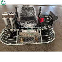 Machine de ponçage et de polissage de sols en béton à double tête, motorisée à essence, pour travaux routiers et de construction