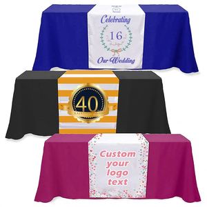 Mantel Personalizado con Logotipo de Empresa, Texto e Imagen, Fundas Elásticas de Spandex con Marca Registrada para Eventos Rectangulares - Product Image 2