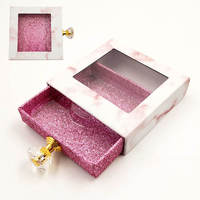 Caja de Regalo Personalizada con Diseño de Mármol Holográfico, con Perilla de Cristal y Ventana, Caja Deslizable Pequeña para Cosméticos y Joyería