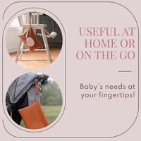 Distributeur de lingettes en cuir PU Sacs à couches en cuir végétalien Sacs de voyage pour bébé avec pochette séparée pour porte-lingettes pour bébé