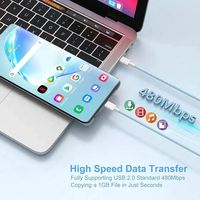 Superventas 60W 3A USB C a C cable macaron nylon trenzado cargador rápido cable de carga de teléfono kable para iPhone 15 16 pro Max