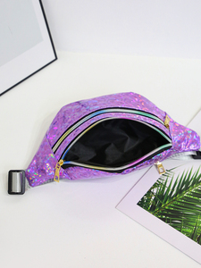 Sacs <span class=keywords><strong>banane</strong></span> holographiques en PVC, <span class=keywords><strong>sac</strong></span> <span class=keywords><strong>banane</strong></span> argenté pour femme, <span class=keywords><strong>sac</strong></span> de ceinture noir géométrique en forme d'oreiller avec fermeture à cordon, pochette pour téléphone - Product Image 6