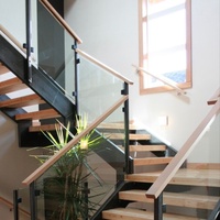 Colliers de fixation modernes noirs en acier inoxydable 304 pour balustrades en verre sans cadre 8-12mm, résistants à l'eau et à la rouille, pour villas et hôtels, intérieur/extérieur