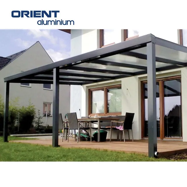 Moderne Populaire Gemotoriseerde Patio Pergola Terras Met Glazen Schuifdeuren Buiten Aluminium Waterdichte Patio Pergola