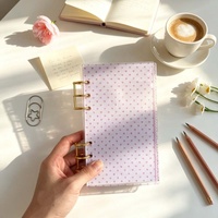 Protège-cahier transparent Hongbo A6 à motif dentelle en acrylique, six trous, pour agenda, coque DIY de haute qualité