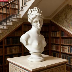 Sculpture de Buste de Vénus en Marbre Blanc Classique YOUFINE, Art Décoratif d'Intérieur pour la Maison et la Bibliothèque - Product Image 5