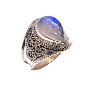 925 argent Sterling arc-en-ciel pierre de lune classique bague pour femmes haute qualité lunette réglage fête mariage bijoux - Product Image 1