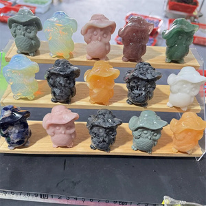 Vente en gros d'animaux mignons en cristal Pierres de guérison hibou en jade blanc pour la décoration - Product Image 2