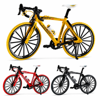 Modèle de vélo de course en alliage, miniatures de vélo de course à guidon bombé, modèle réduit en métal moulé sous pression, objet de collection, décoration, cadeau pour enfants