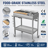 Chariot de rôtissoire synchronisée en acier inoxydable 304 robuste pour 11 brochettes, idéal pour la vente en gros