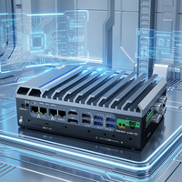 PC industriel sans ventilateur, processeur Intel Tiger Lake U de 11e génération, faible consommation d'énergie, 32 Go de DDR4 3200, 4 ports RS232/422/485, 4 ports USB 3.0