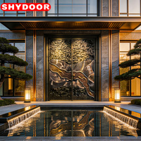 Porte de Villa Double en Aluminium Sculpté sur Mesure, Style Artistique Moderne et Antique, Sécurité Renforcée, Décoration Extérieure pour Entrée de Mansion