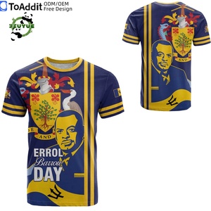 Camiseta con la <span class=keywords><strong>Bandera</strong></span> de <span class=keywords><strong>Barbados</strong></span> del Día de Errol Barrow 2026, Padre de la Independencia de <span class=keywords><strong>Barbados</strong></span>, Tela de Secado Rápido, Camisetas con Gráficos de <span class=keywords><strong>Barbados</strong></span> - Product Image 1
