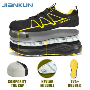 JIANKUN 야외 통기성 경량 EVA 고무 밑창 안전 신발 남성용 안티 스매싱 안티 펑크 안전 작업 부츠 - Product Image 4