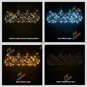 Lámpara Colgante <span class=keywords><strong>LED</strong></span> Decorativa de Acero Inoxidable 304 de Grado Alimenticio, Cristal de Alta Transmitancia, Fácil de Limpiar, Resistente a la Corrosión, para Hotel - Product Image 6