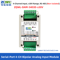 Module d'entrée analogique multi-canaux |   Modbus RTU 16 bits avec précision de 0,1 % |   Gamme 30V, RS-485, isolation CC 2500V |   Montage sur rail DIN