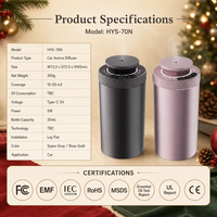 Coffret Cadeau Diffuseur Personnalisé Édition Noël 70N – Diffuseur d'Huiles Essentielles Sans Eau Rechargeable Sans Fil de Luxe pour Voiture