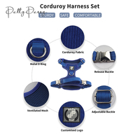 Harnais tactique pour chien de haute qualité rembourré en maille minimaliste grand harnais pour chien en velours côtelé facile à utiliser harnais pour gilet pour chien avec laisse