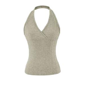 Top Deportivo Vintage con Cuello Halter en V, con Relleno en el Pecho, Suave, para Yoga, de Secado Rápido, Transpirable y Ecológico - Product Image 5
