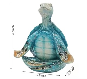 Decorazioni Desktop artigianali in resina figurina di tartaruga marina <span class=keywords><strong>Zen</strong></span> Yoga personalizzata per decorazioni da spiaggia costiera - Product Image 4