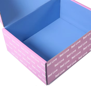 กล่องไปรษณีย์กระดาษลูกฟูกสีชมพูพิมพ์โลโก้ รีไซเคิลได้ สำหรับบรรจุภัณฑ์ของขวัญ รองเท้า เสื้อผ้า สำหรับธุรกิจขนาดเล็ก MOQ ต่ำ - Product Image 3