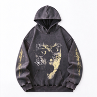 Sweat à capuche vintage délavé à l'acide personnalisé, de haute qualité, 100% coton, avec poche kangourou, fermeture éclair, design classique, pour le streetwear