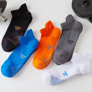 Branded Customised Sports Badminton Basketball Team Elite Socks Black Athletic Toe Ankle Socks For Mens