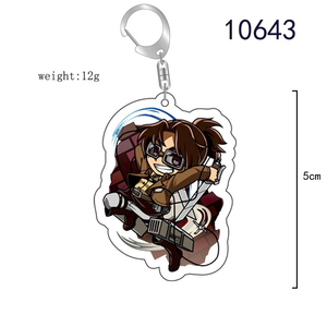 Llavero de Anime Ataque a los Titanes, Eren Jaeger, Mikasa Ackerman, Levi Ackerman, Hanji Zoe, <span class=keywords><strong>Erwin</strong></span> <span class=keywords><strong>Smith</strong></span>, Llavero Acrílico, Regalos Bonitos - Product Image 3