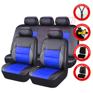Universal Artificial Leather PU PVC 5-seat Car Circular Arc Sandwich Stitching <strong>Half</strong> Leather Seat Car <strong>Chair</strong> <strong>Cover</strong> - Product Image 3