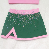 Vente en gros personnalisé Sparkle Rhinestones Cheer and Dance Practice Set-Ensemble haut court sans manches et jupe trapèze pour vêtements d'entraînement pour enfants