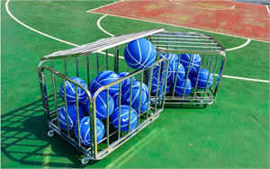 Chariot de <span class=keywords><strong>basket</strong></span>-ball pliable en acier inoxydable Cerceau en métal mobile pour les sports de plein air pour les pratiques de football et de <span class=keywords><strong>basket</strong></span>-ball - Product Image 5