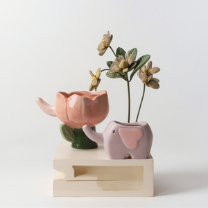 Pots en céramique en forme <span class=keywords><strong>de</strong></span> <span class=keywords><strong>fleur</strong></span> pour fleurs dessin animé éléphant dinosaure Succulent <span class=keywords><strong>Pot</strong></span> mignon décoration <span class=keywords><strong>de</strong></span> la maison Maceta Casa - Product Image 2