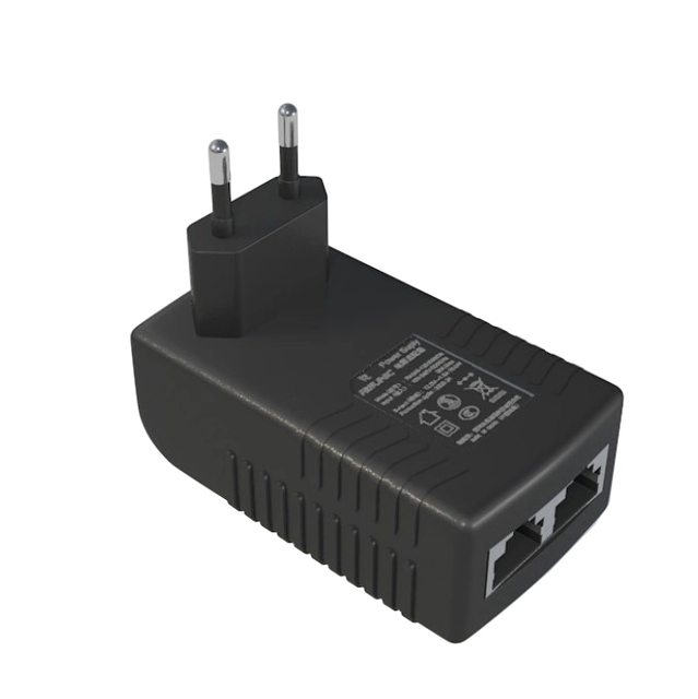 EU Plug High Quality 24W 24volt 1amp Gigabit 24v Power Over Ethernet Poe Adapter, Powerline Adapter with Poe Injector