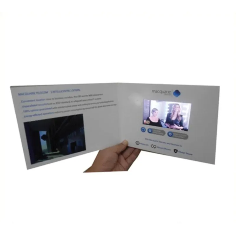 Latest 4.3 zoll LCD Screen Video Player Brochure mit Pocket, Buttons oder USB Key für Promotional LCD TV BROCHURE CARD