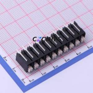 JL212V-50010B01 Spring Terminal Block Through hole Component (THT),P=5mm Connector 1x10P 5mm Black Through Hole - Product Image 1