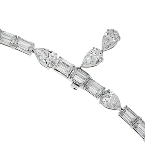 Collier Pendentif en Or Blanc 18 carats avec Émeraude et Diamant en Forme de Poire, Bijou de Créateur pour Occasions Spéciales – Offre Spéciale - Product Image 5