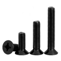 Vis à tête fraisée hexagonale à empreinte cruciforme M5 M6 M8 en acier inoxydable 304 316 DIN965, petite vis à tête fraisée noire