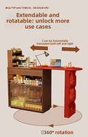 Table de bar rétractable, îlot étroit et armoire latérale intégrées pour salon, balcon et petits espaces domestiques